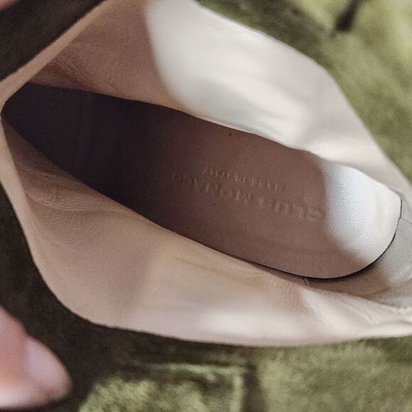 Club Monaco Olive Suede Arlietta Heeled Ankle Boots 36.5 - Picture 8 of 8